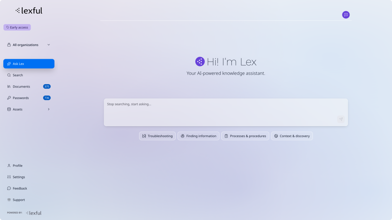 Lexful product interface