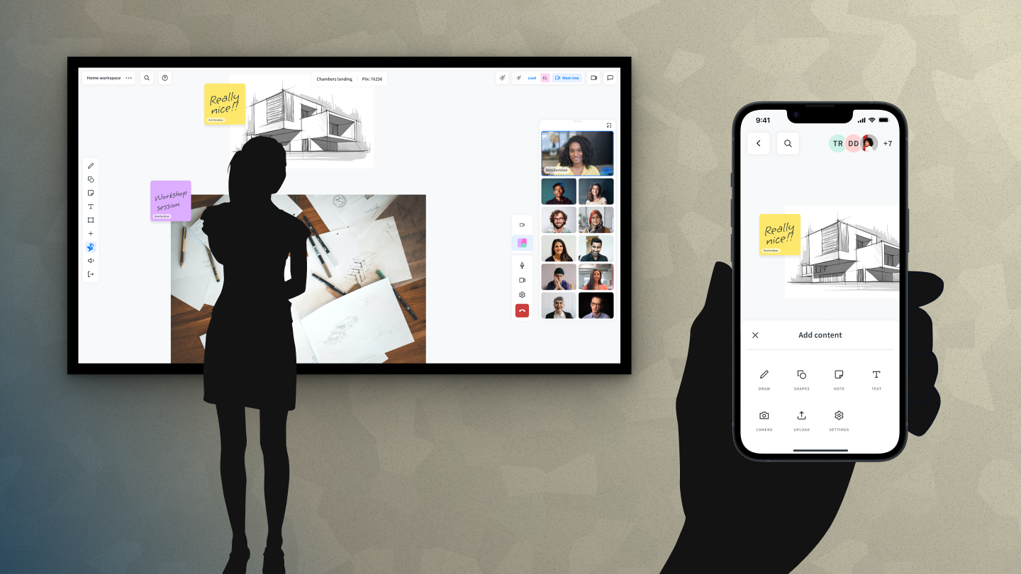 Bluescape touch screen client applications